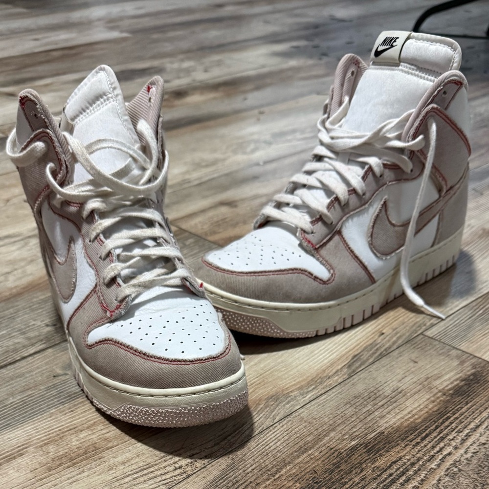 Nike High-Top Athletic Shoes - White and Tan